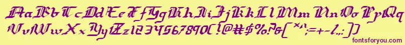 Redcoatei Font – Purple Fonts on Yellow Background
