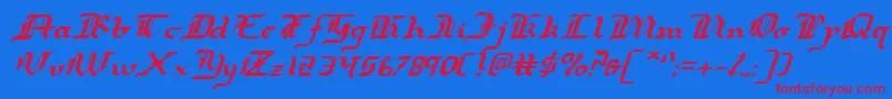 Redcoatei Font – Red Fonts on Blue Background