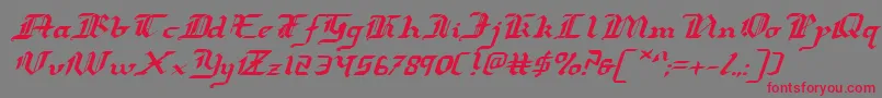 Redcoatei-Schriftart – Rote Schriften auf grauem Hintergrund
