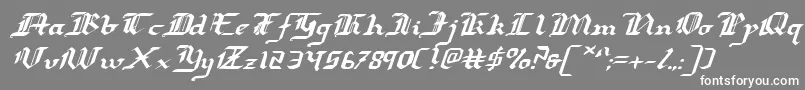 Redcoatei-Schriftart – Weiße Schriften auf grauem Hintergrund