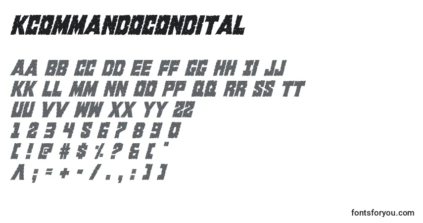 A fonte Kcommandocondital – alfabeto, números, caracteres especiais