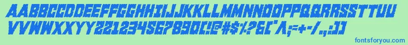 Kcommandocondital-fontti – siniset fontit vihreällä taustalla