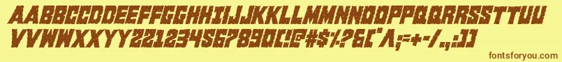 Kcommandocondital Font – Brown Fonts on Yellow Background