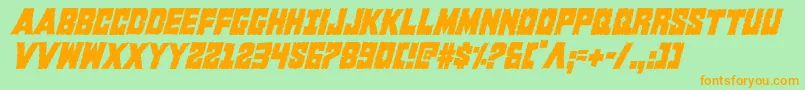 Kcommandocondital Font – Orange Fonts on Green Background