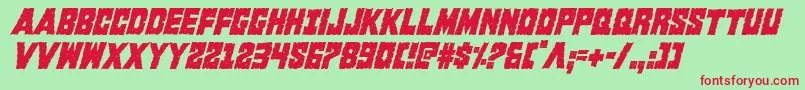 Kcommandocondital Font – Red Fonts on Green Background