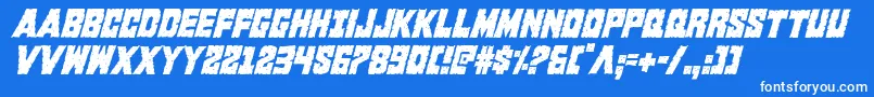 フォントKcommandocondital – 青い背景に白い文字