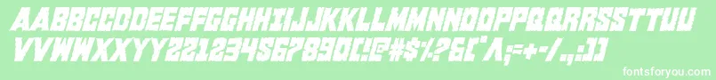 Kcommandocondital Font – White Fonts on Green Background