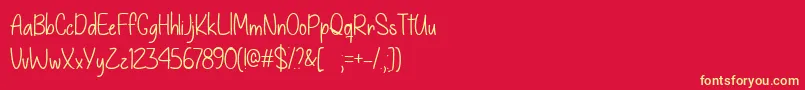 GiveYouWhatYouLikeTtf Font – Yellow Fonts on Red Background