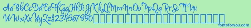 MartynDemo Font – Blue Fonts on Green Background