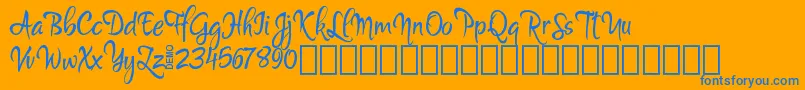 MartynDemo Font – Blue Fonts on Orange Background