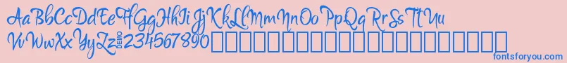 MartynDemo Font – Blue Fonts on Pink Background