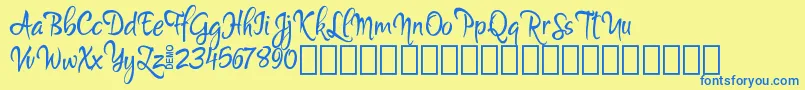 More about MartynDemo Font MartynDemo Font – Blue Fonts on Yellow Background