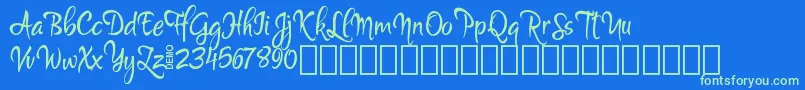 MartynDemo Font – Green Fonts on Blue Background
