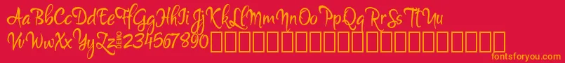 MartynDemo Font – Orange Fonts on Red Background