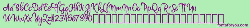 MartynDemo-Schriftart – Violette Schriften auf grünem Hintergrund
