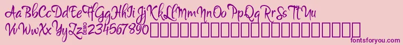 MartynDemo Font – Purple Fonts on Pink Background