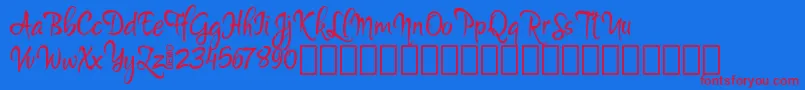 フォントMartynDemo – 赤い文字の青い背景