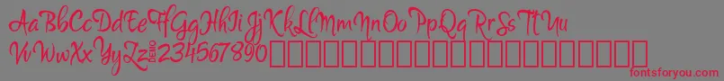 フォントMartynDemo – 赤い文字の灰色の背景