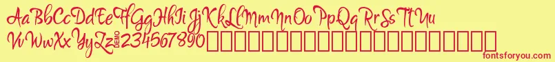 MartynDemo Font – Red Fonts on Yellow Background