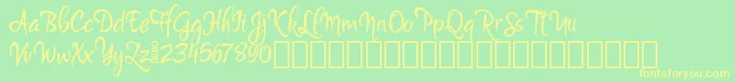 MartynDemo Font – Yellow Fonts on Green Background