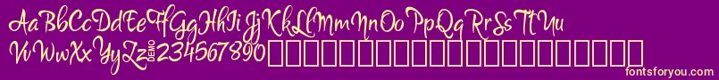 MartynDemo Font – Yellow Fonts on Purple Background