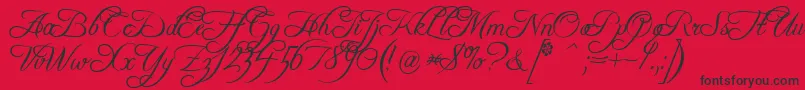 フォントFreebooterScript – 赤い背景に黒い文字