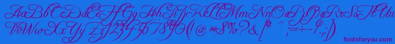 FreebooterScript-fontti – violetit fontit sinisellä taustalla