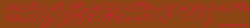 FreebooterScript Font – Red Fonts on Brown Background