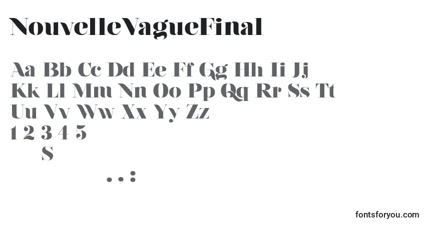 Schriftart NouvelleVagueFinal – Alphabet, Zahlen, spezielle Symbole