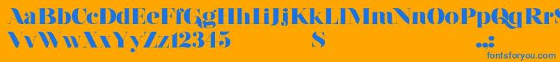 NouvelleVagueFinal Font – Blue Fonts on Orange Background