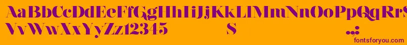 NouvelleVagueFinal Font – Purple Fonts on Orange Background