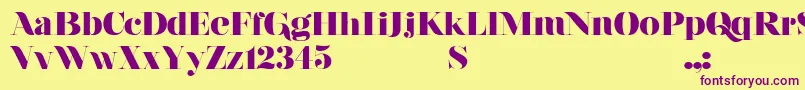 NouvelleVagueFinal Font – Purple Fonts on Yellow Background