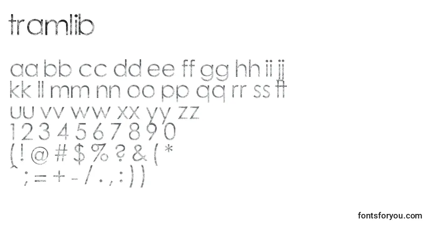 Tramlib-fontti – aakkoset, numerot, erikoismerkit