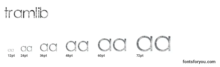 Größen der Schriftart Tramlib