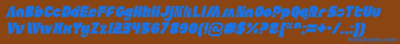 AldoItalic Font – Blue Fonts on Brown Background