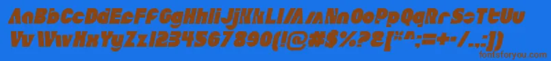AldoItalic Font – Brown Fonts on Blue Background