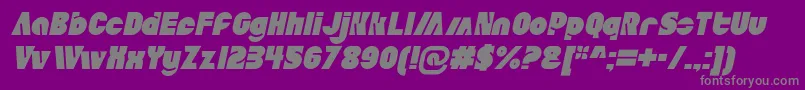 フォントAldoItalic – 紫の背景に灰色の文字
