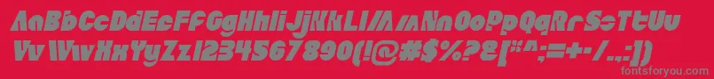 Fonte AldoItalic – fontes cinzas em um fundo vermelho