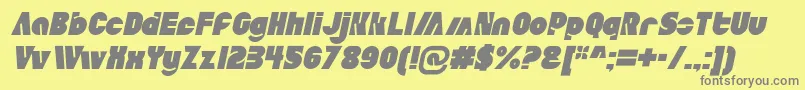 AldoItalic-fontti – harmaat kirjasimet keltaisella taustalla