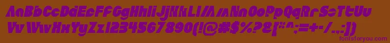 AldoItalic-fontti – violetit fontit ruskealla taustalla