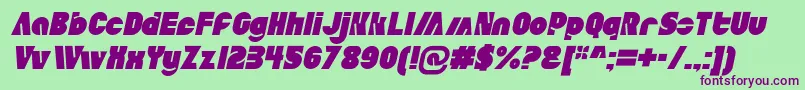AldoItalic-fontti – violetit fontit vihreällä taustalla