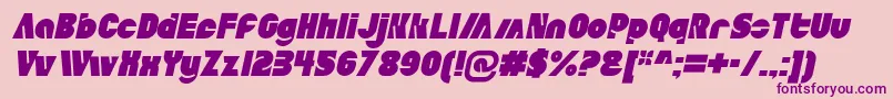 Fonte AldoItalic – fontes roxas em um fundo rosa