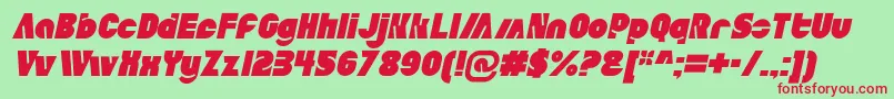フォントAldoItalic – 赤い文字の緑の背景