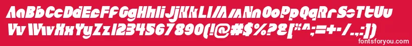 フォントAldoItalic – 赤い背景に白い文字