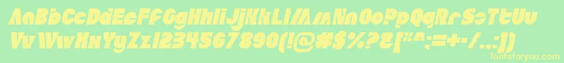 Fonte AldoItalic – fontes amarelas em um fundo verde