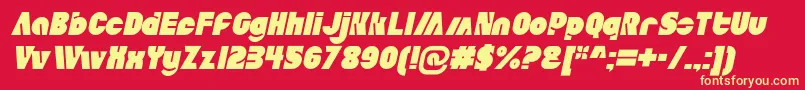 Шрифт AldoItalic – жёлтые шрифты на красном фоне