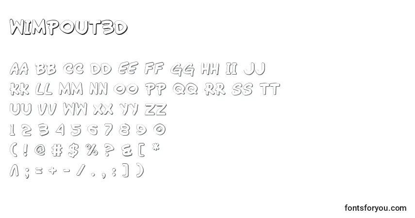 Fuente WimpOut3D - alfabeto, números, caracteres especiales