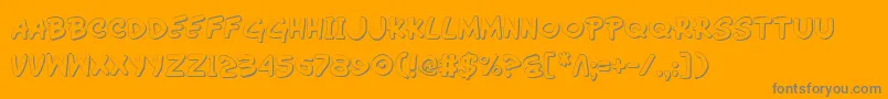 WimpOut3D-Schriftart – Graue Schriften auf orangefarbenem Hintergrund