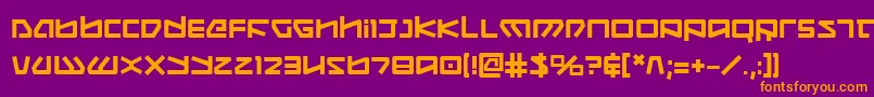 Fonte KoboldBold – fontes laranjas em um fundo violeta