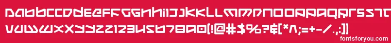 KoboldBold-Schriftart – Weiße Schriften auf rotem Hintergrund